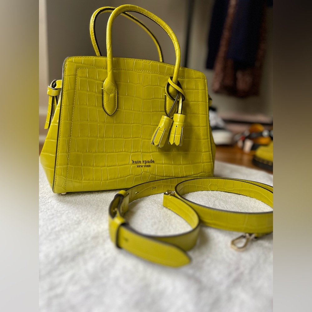 Kate Spade Knott Croc-Embossed Medium Satchel